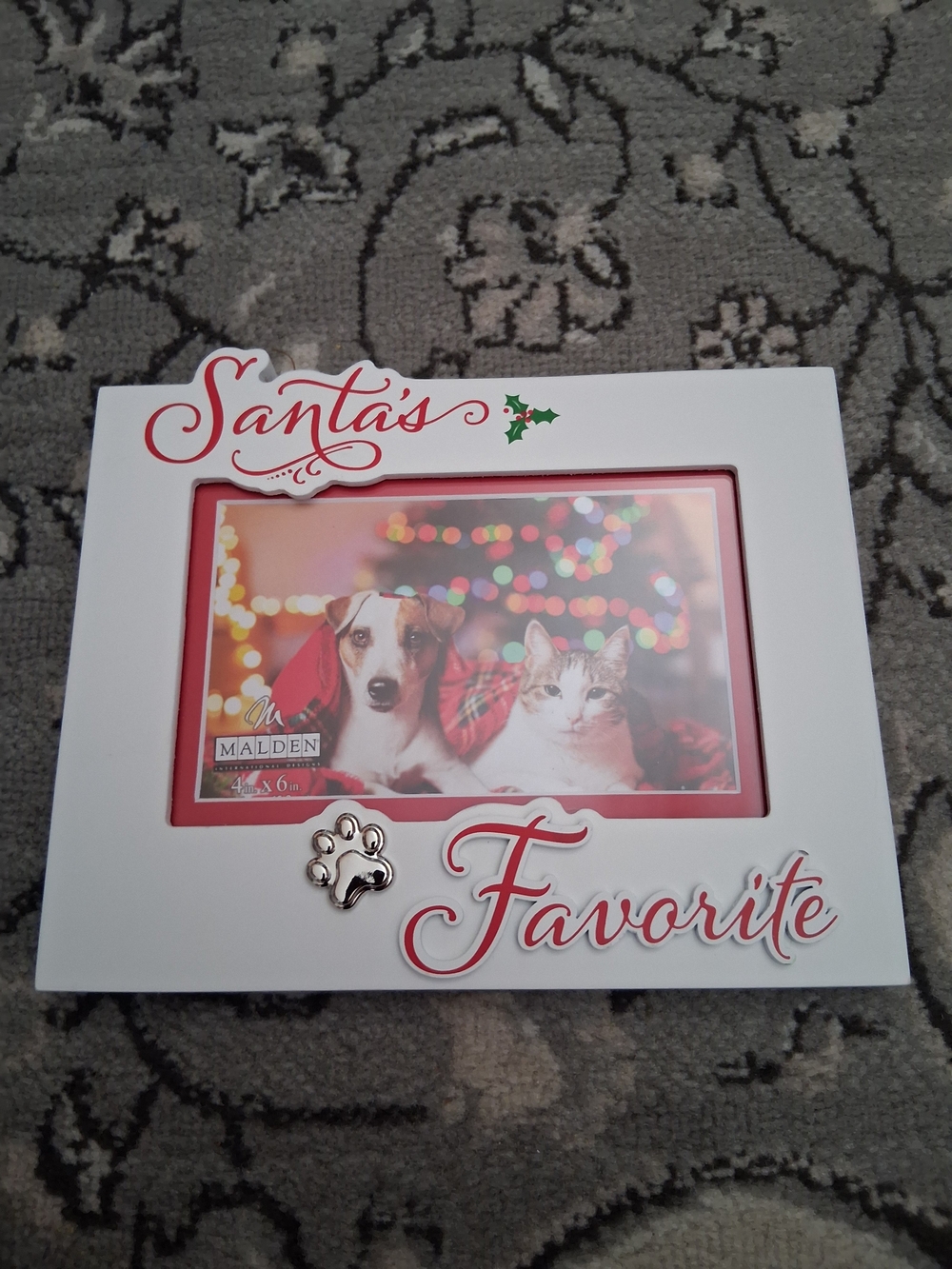 Malden Santa's Favorite White and Red Holiday Photo Frame